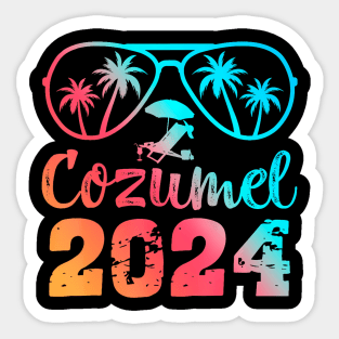 Summer Sunglasses 2024 Vacation Mexico Cozumel Beach Sticker